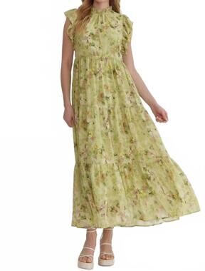 NEW ENTRO the flora dress in yellow